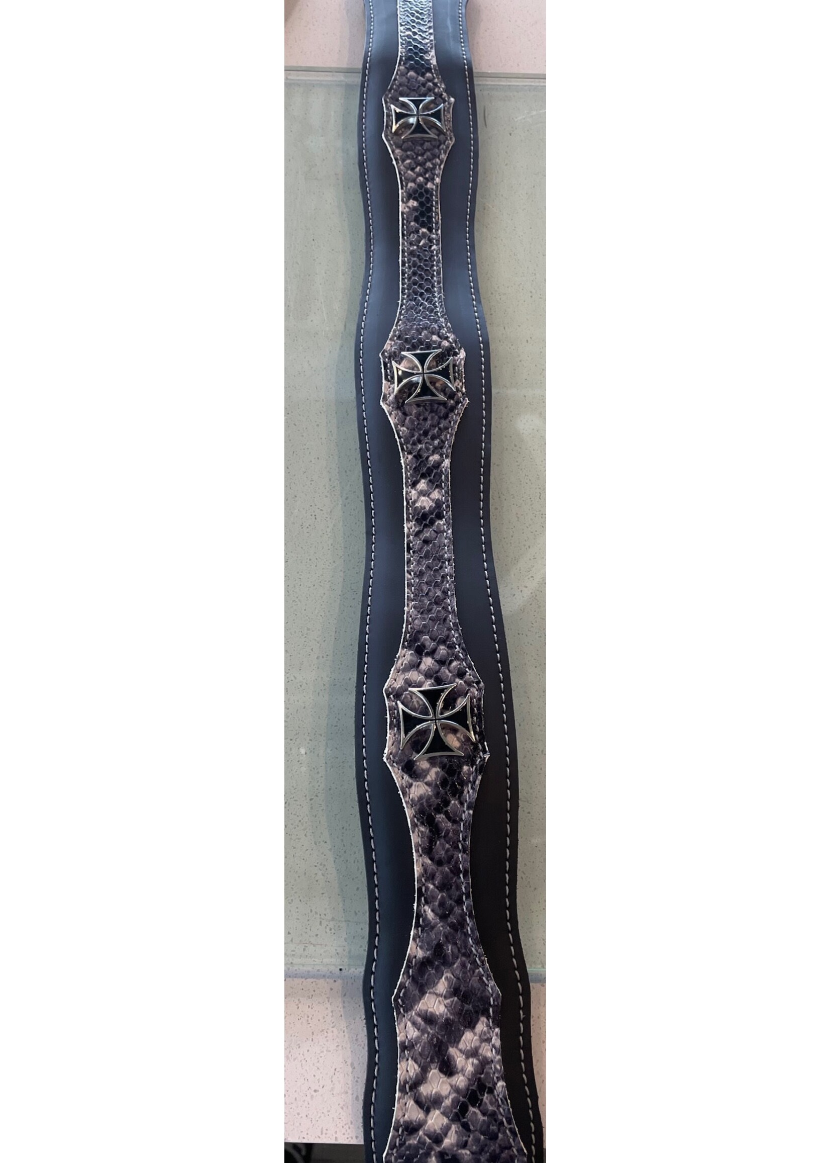 LM Guitar Straps LM Guitar Strap Outlaw Series Snake and Iron Crosses OL10