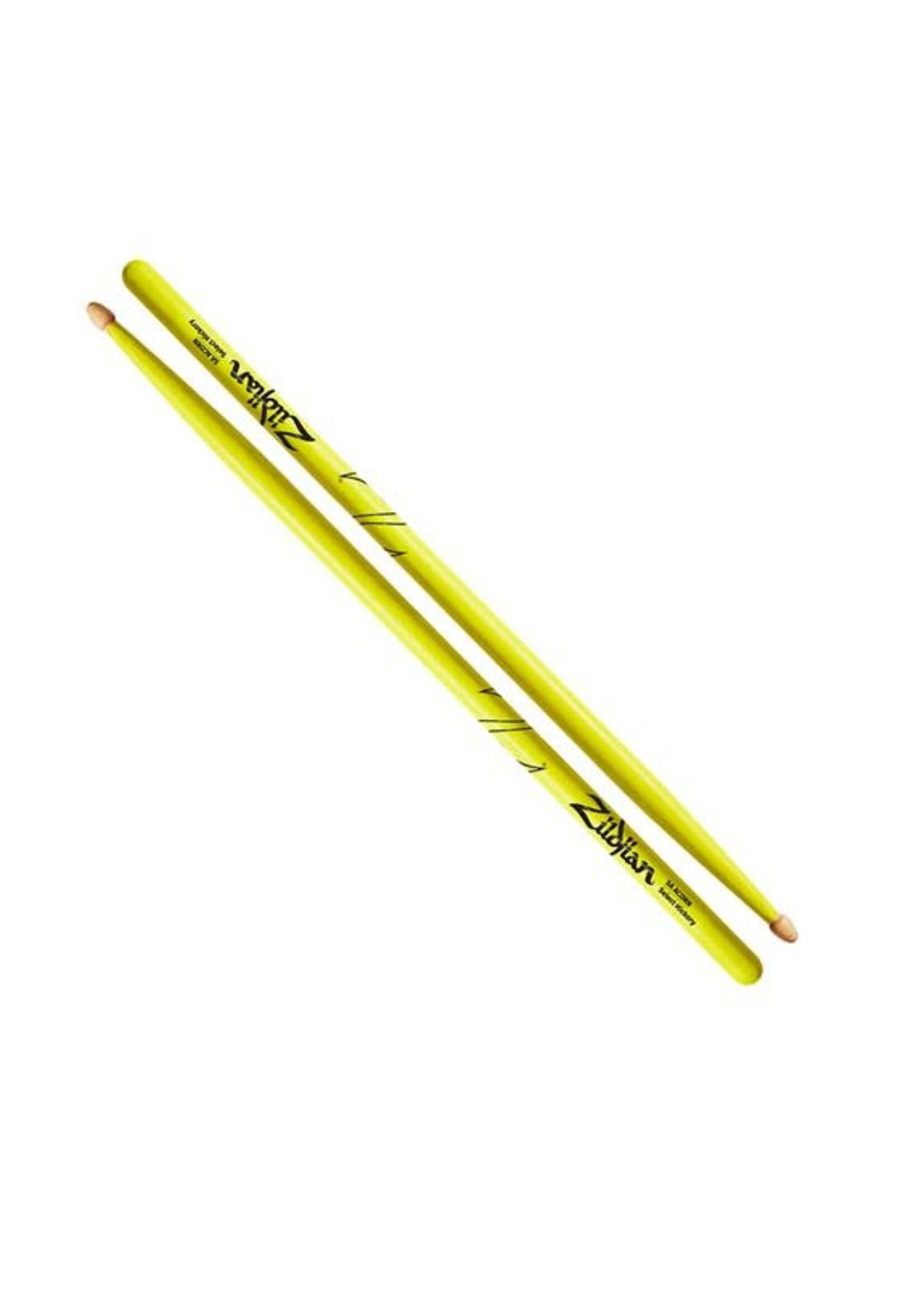Zildjian Zildjian 5A Acorn Tip Hickory Drumsticks, Neon Yellow
