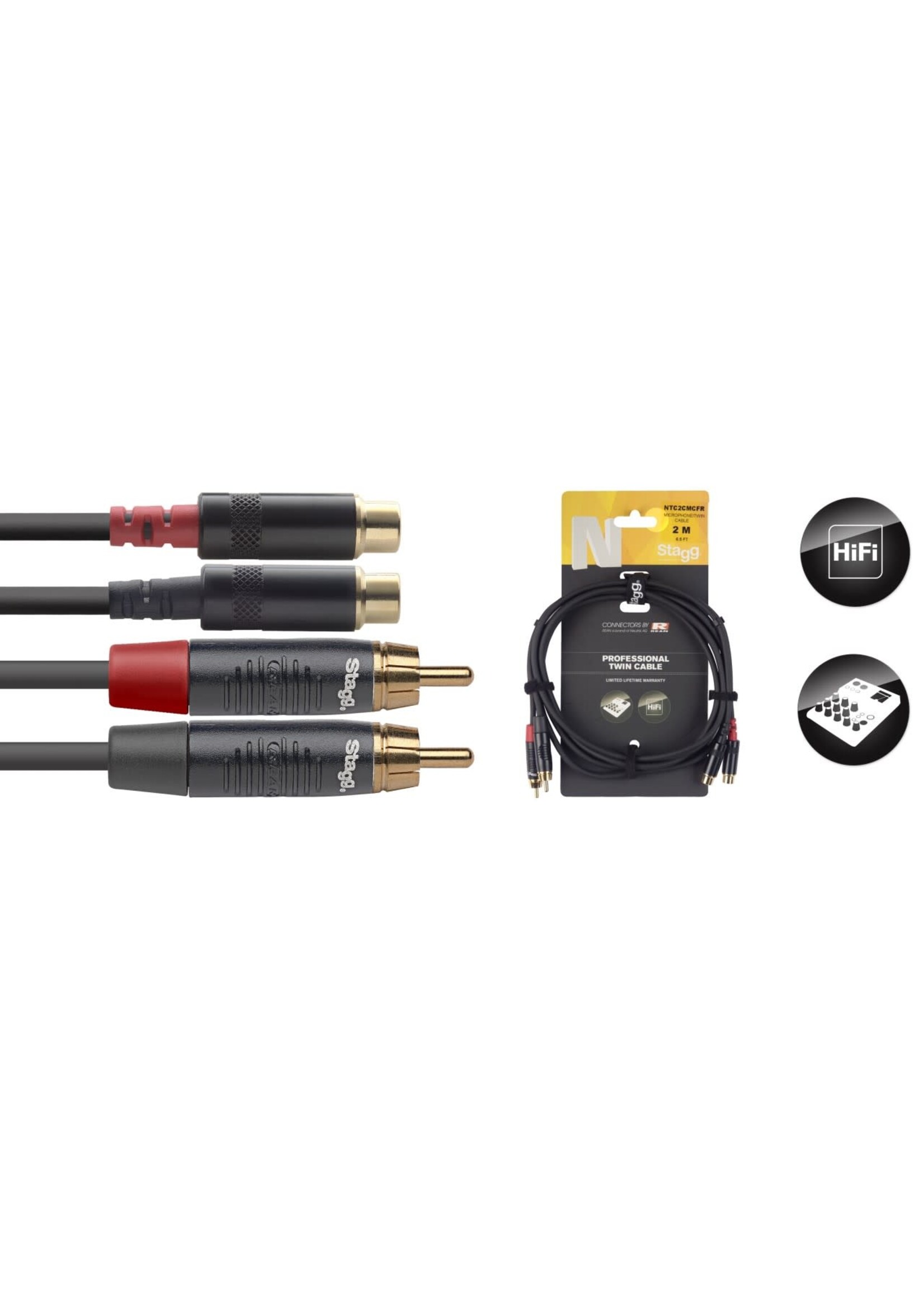 Stagg Stagg Twin Cable RCA M / RCA F 2M