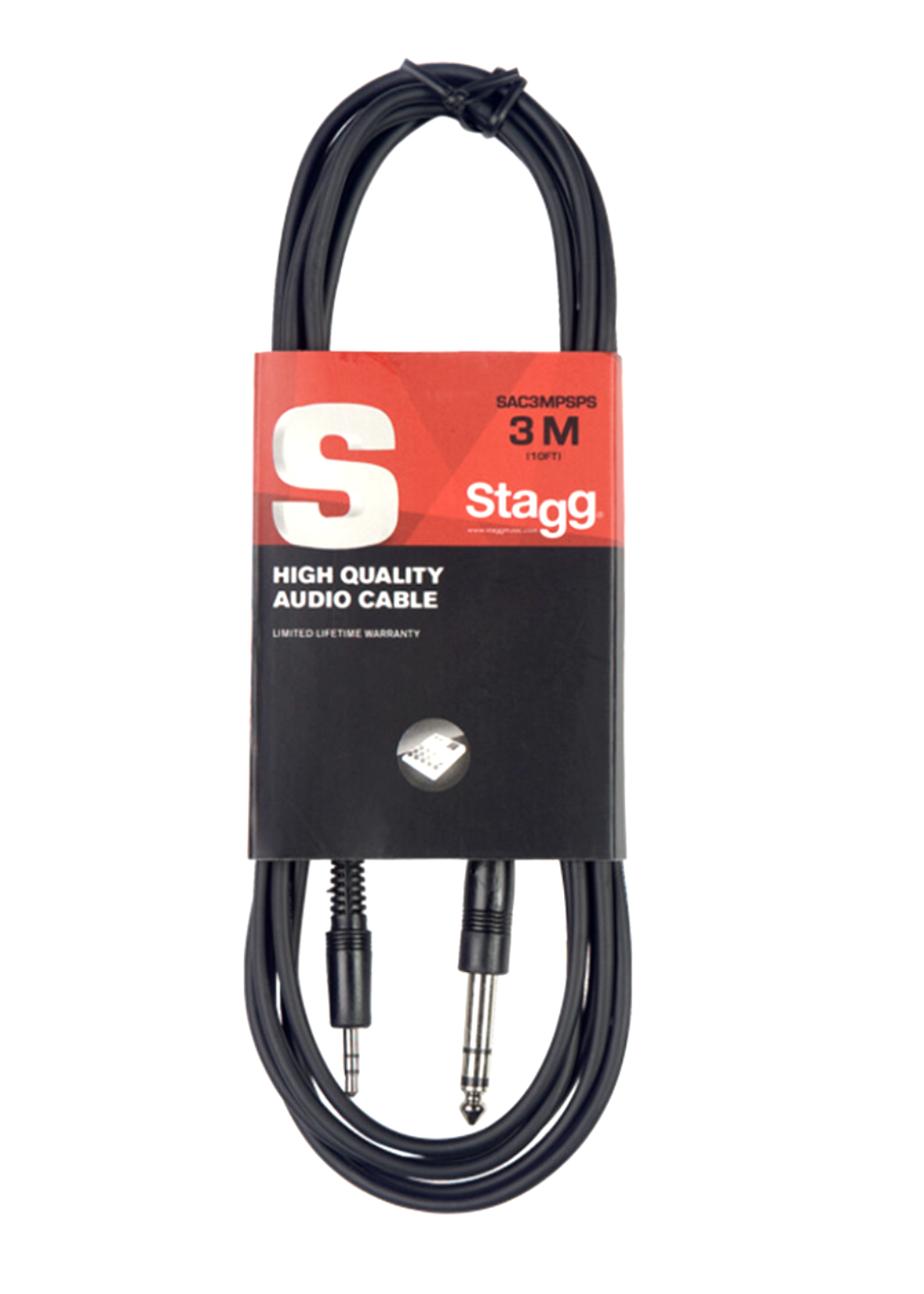 Stagg Stagg Audio cable, jack/mini jack (m/m), 3 m (10') SAC3MPSBPS