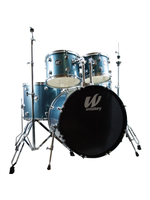 westbury Westbury Stage 5-Piece Drum Set Aqua Sparkle with Hardware and Cymbals 22/14SD/16/13/12