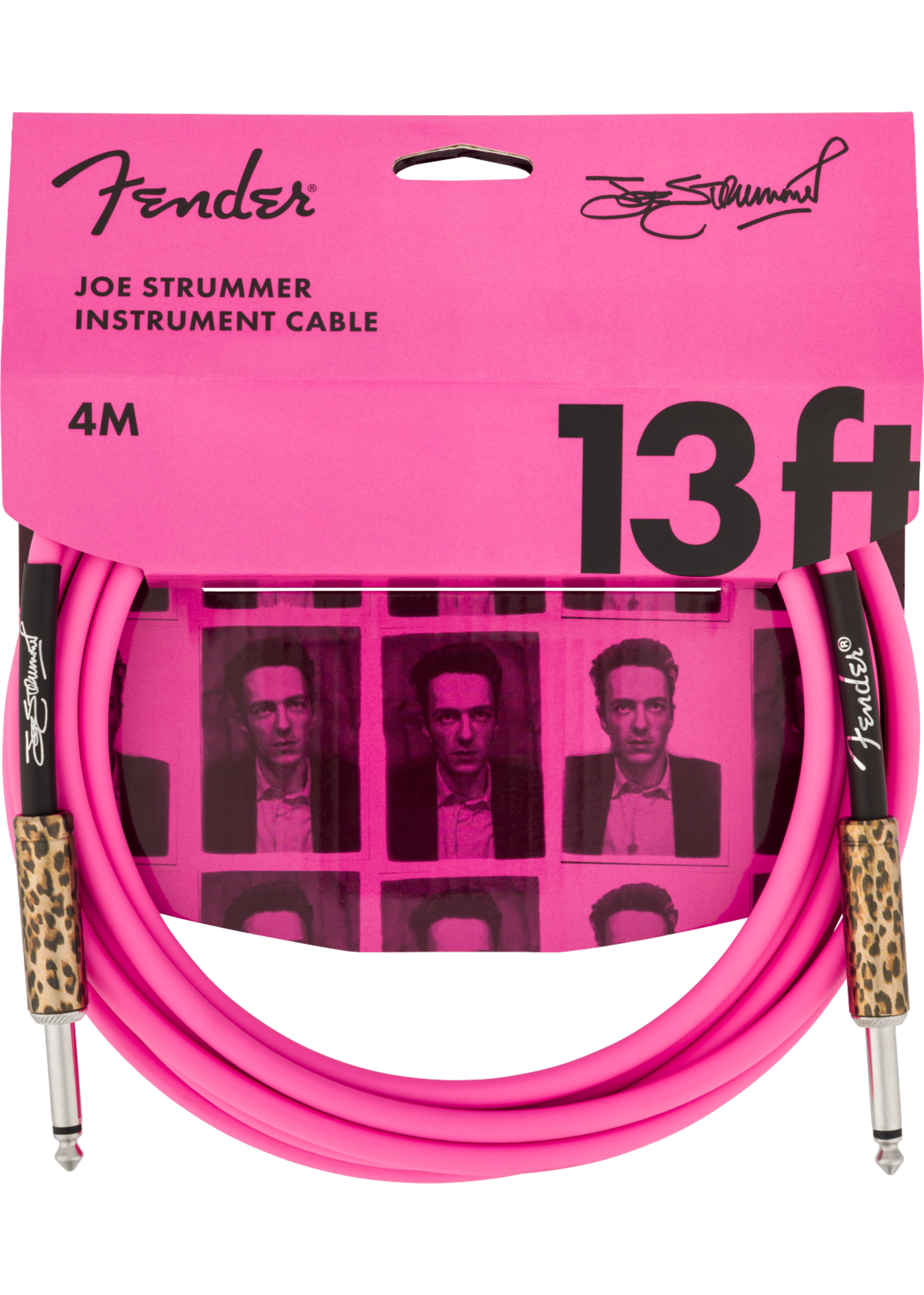 Fender Joe Strummer 13' Instrument Cable, Pink Leopard