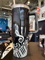Piano Music Travel Mug w/Handle - Black