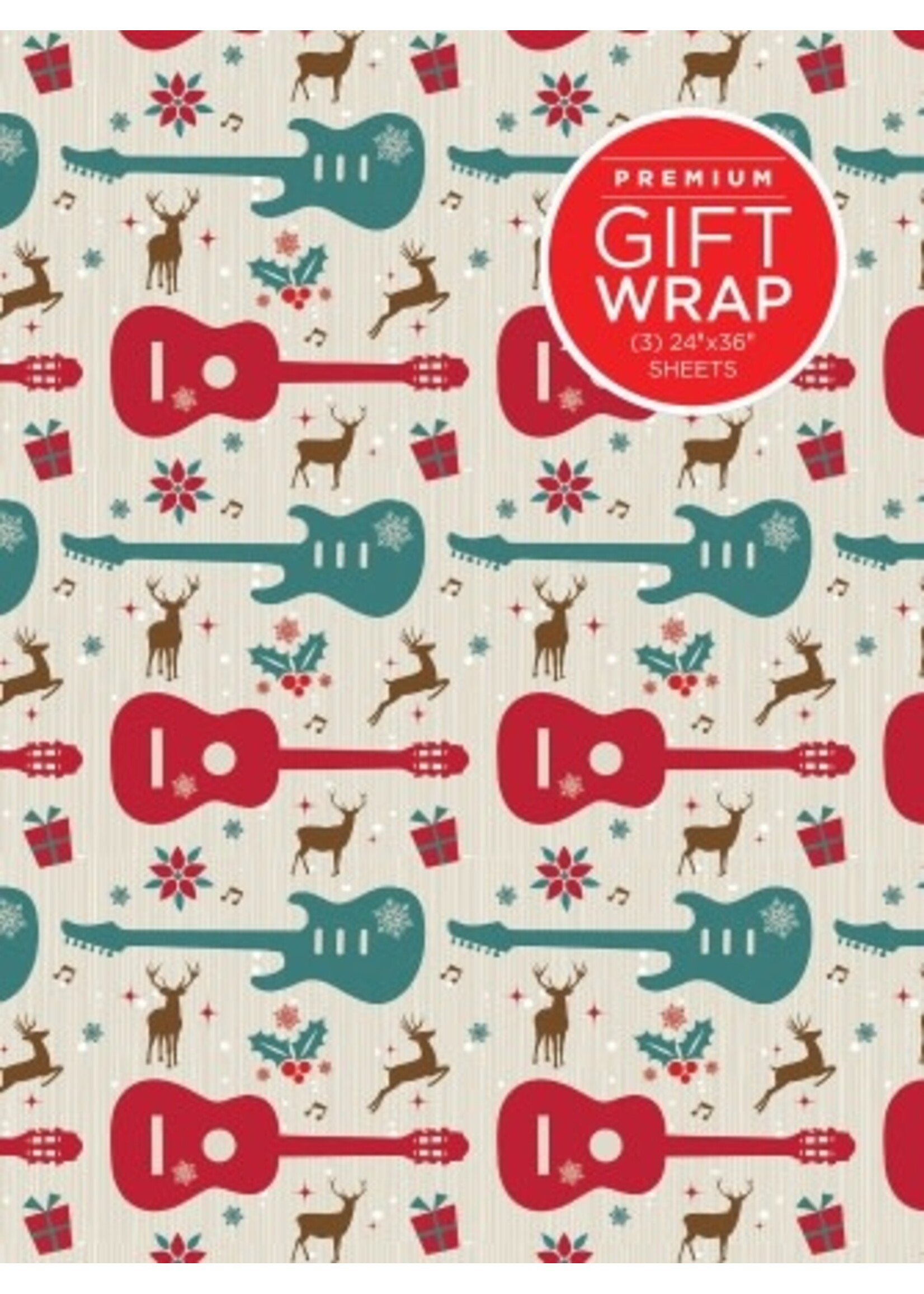 Hal Leonard Hal Leonard Wrapping Paper – Guitars & Reindeer Theme