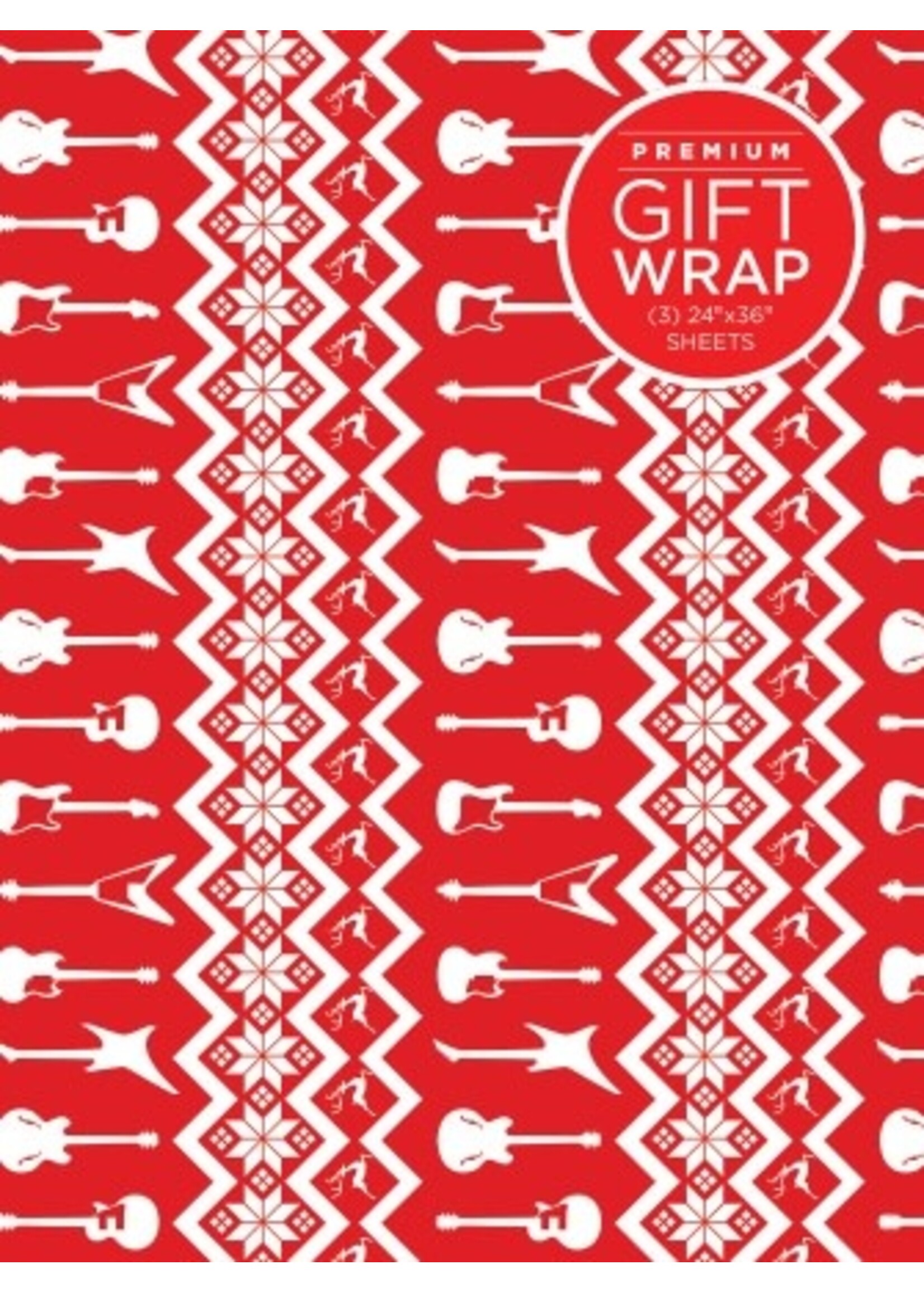 Hal Leonard Hal Leonard Wrapping Paper – Red & White Holiday Guitar Theme