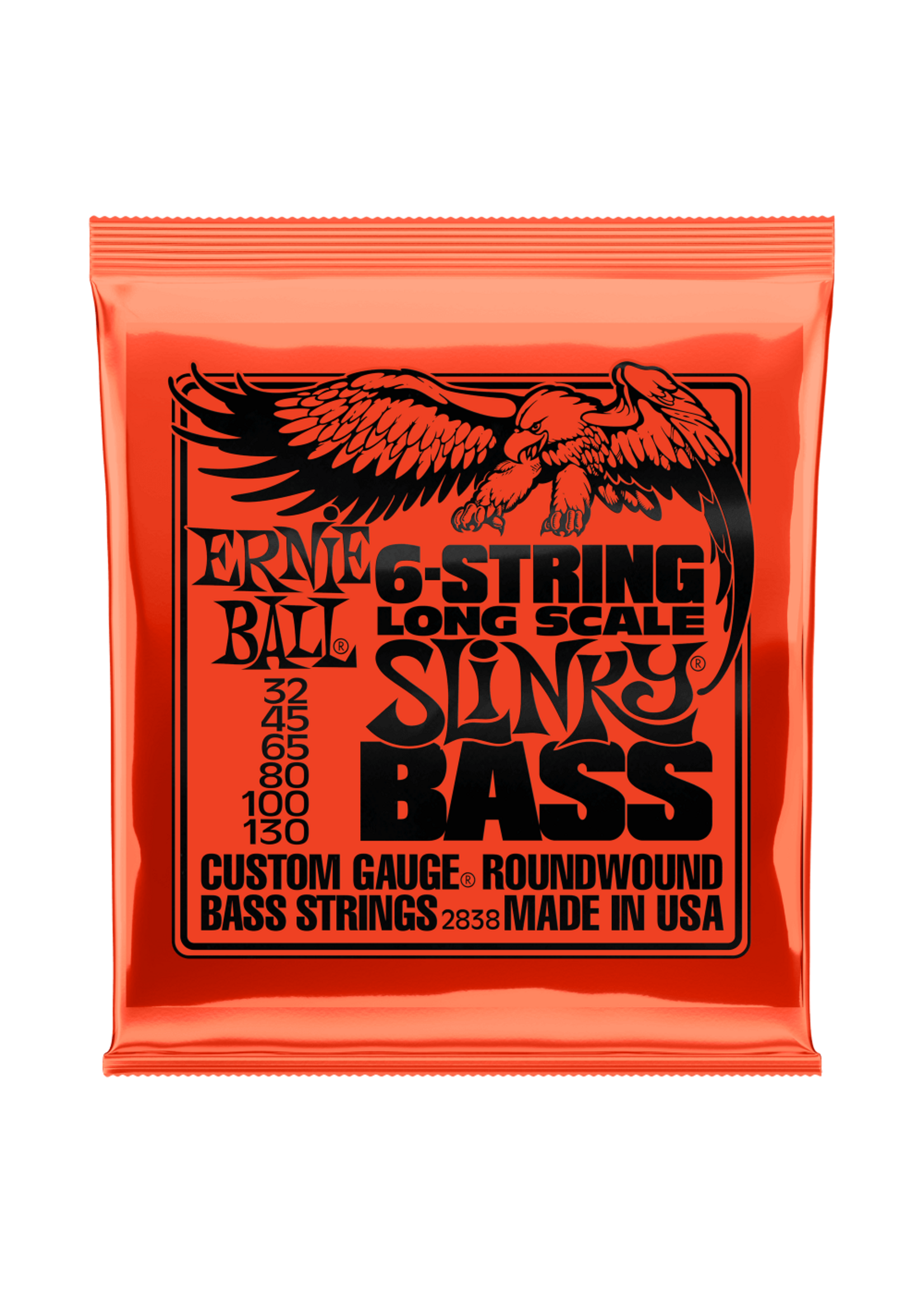 Ernie Ball Ernie Ball  Slinky Nickel Wound Long Scale 6-String Electric Bass Strings 32-130 Gauge