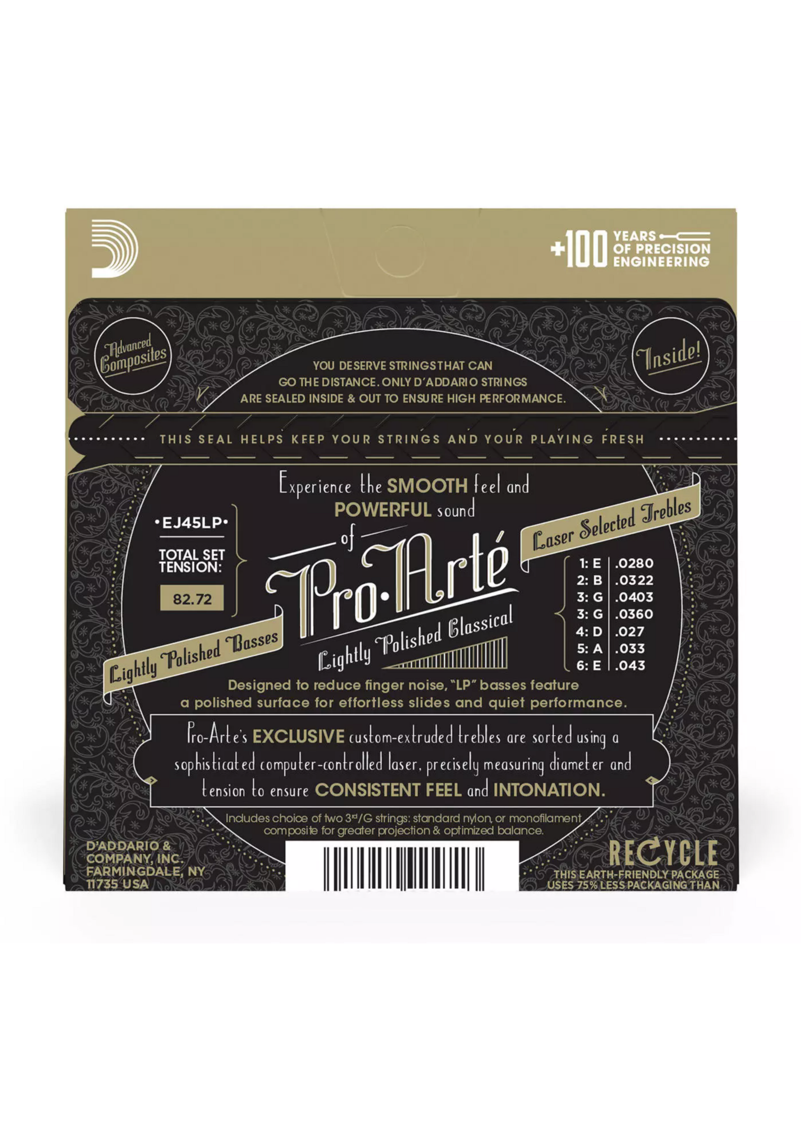 D'Addario D'Addario Pro-Arte Lightly Polished Classical Guitar Strings EJ45LP