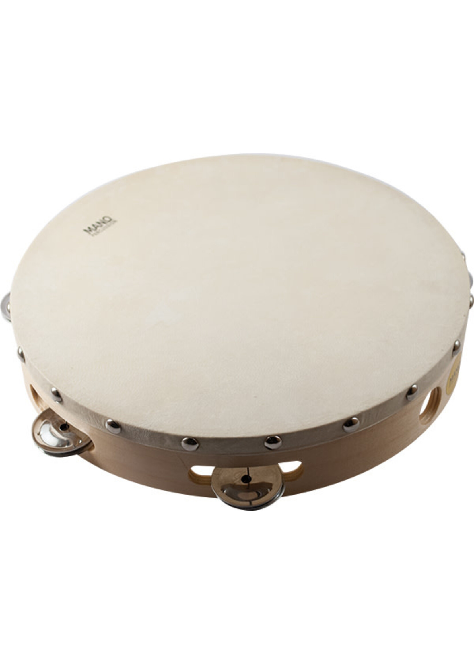 Mano Percussion Mano Percussion 10" Tambourine with Skin, Non-tunable