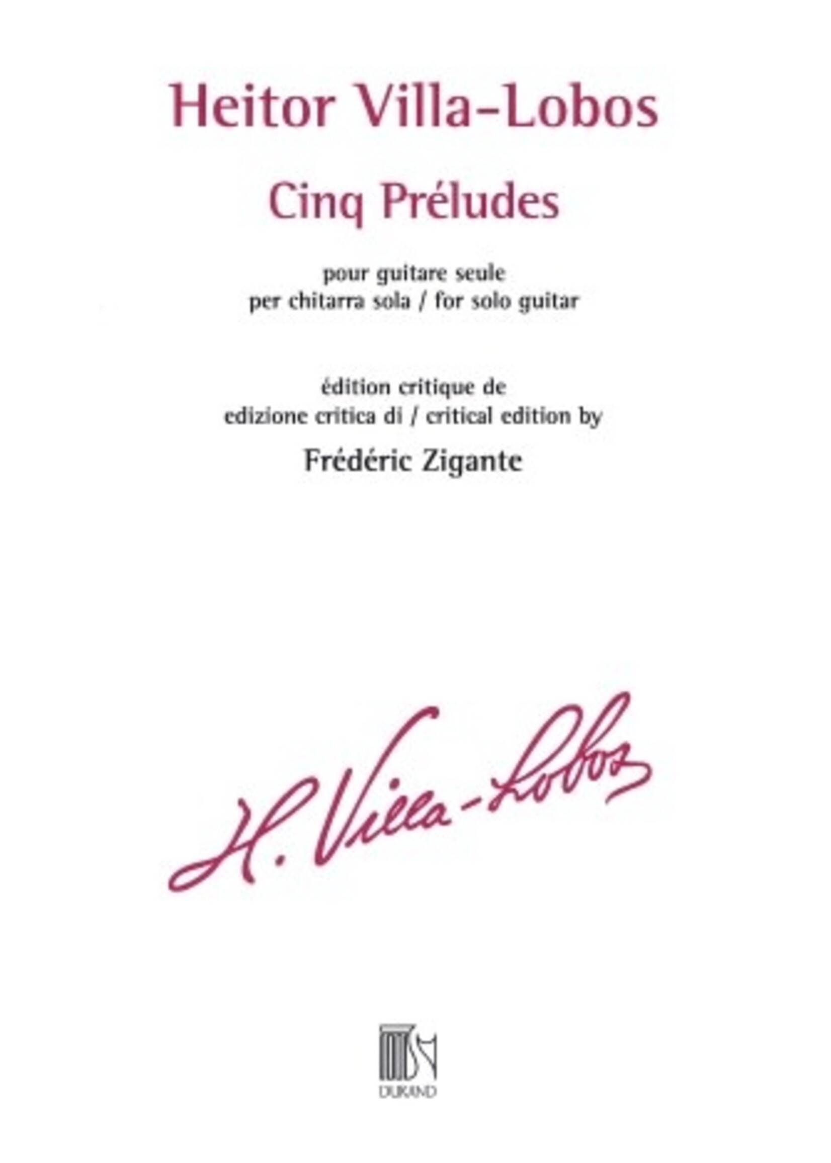 Hal Leonard Cinq Préludes for Solo Guitar Critical Edition