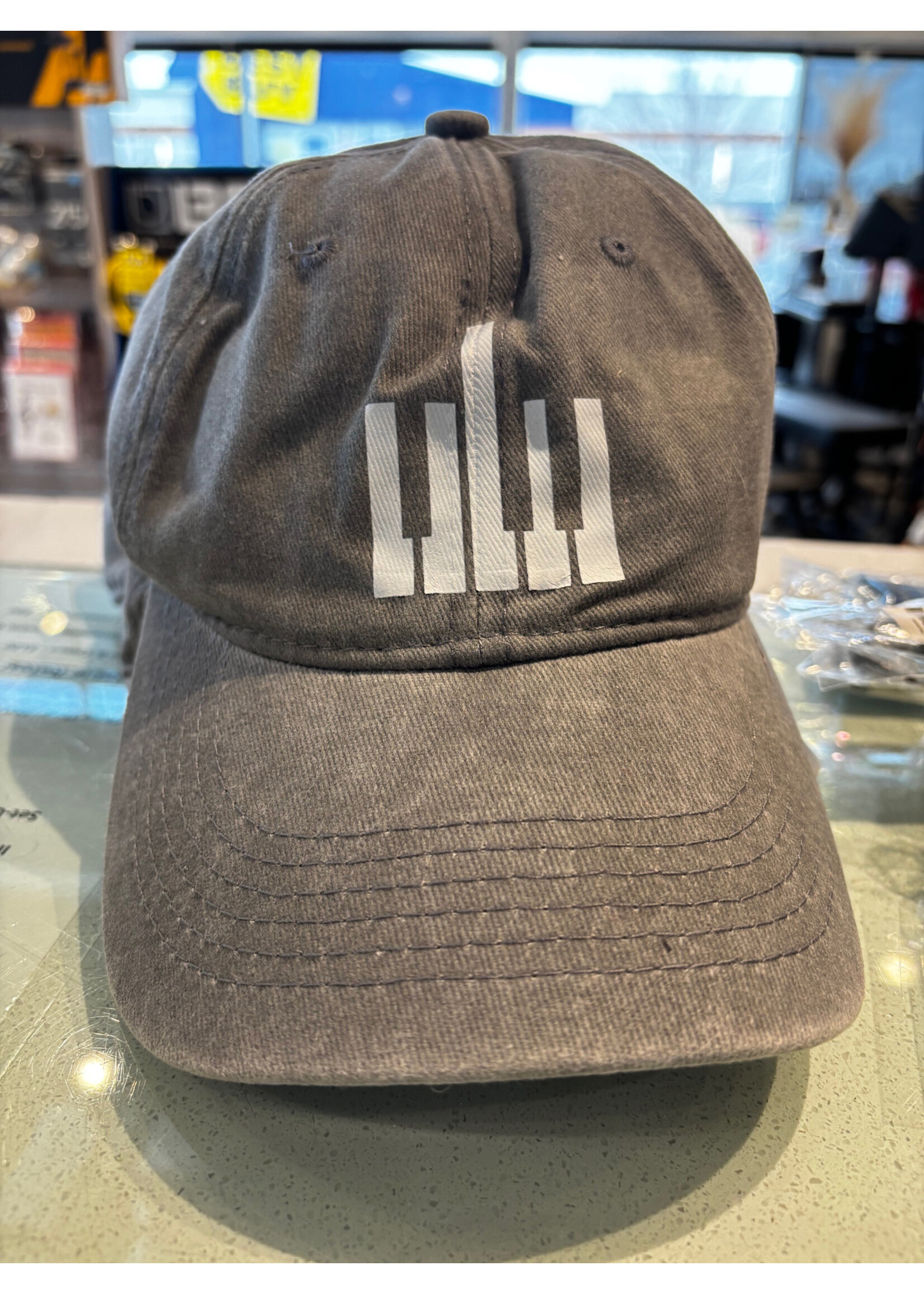Piano Key Baseball Hat, Light Grey