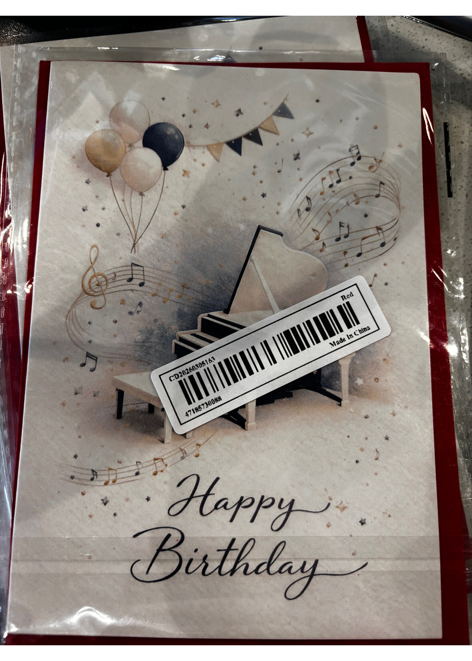 Elegant Piano Birthday Card