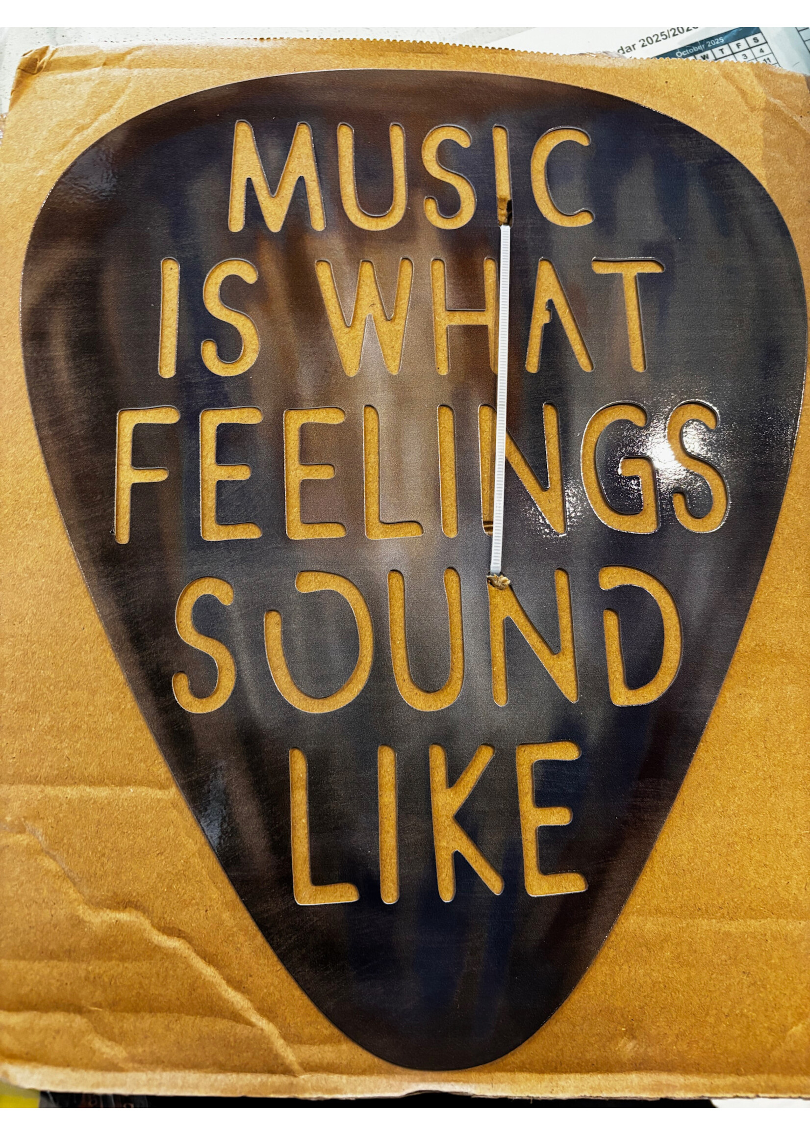 Music Is What Feelings Sound Like Metal Wall Decoration