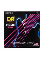 DR DR Handmade Strings Neon Pink Coated Electric Guitar Strings, Light (9-42)
