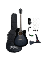 Washburn Washburn Acoustic Electric Dreadnought Pack WA90CE Transparent Black Burst