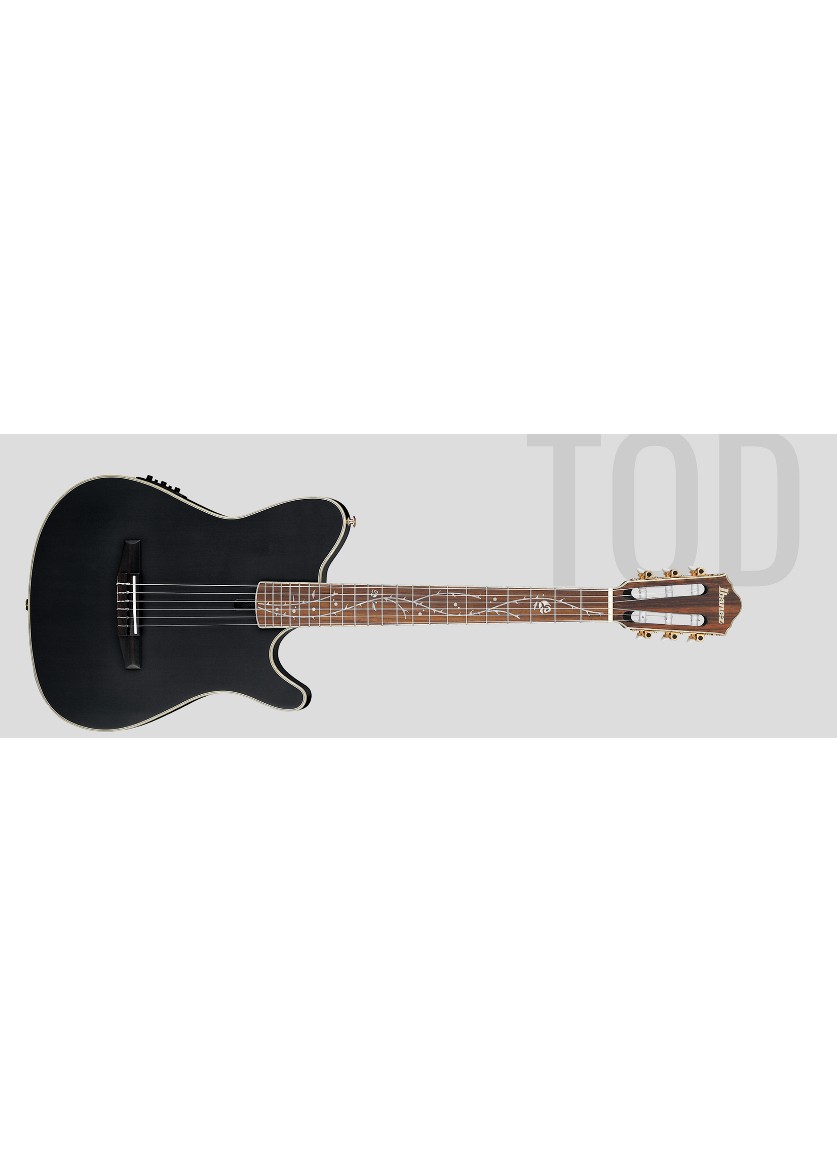 Ibanez Ibanez TOD10NTKF Tim Henson Signature Nylon Guitar, Transparent Black Flat