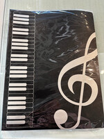 Music Folder with Pockets - Black and Silver