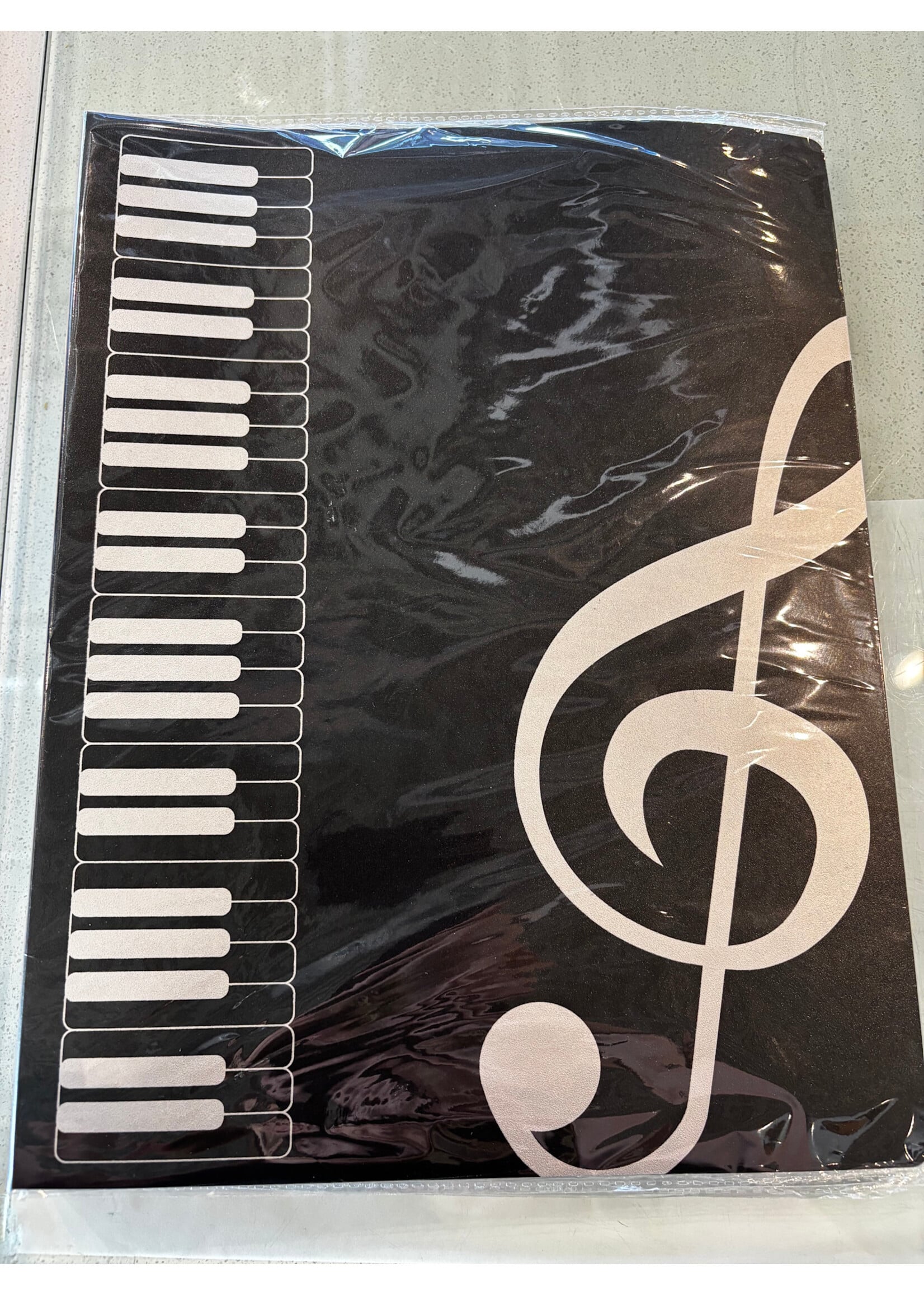 Music Folder with Pockets - Black and Silver