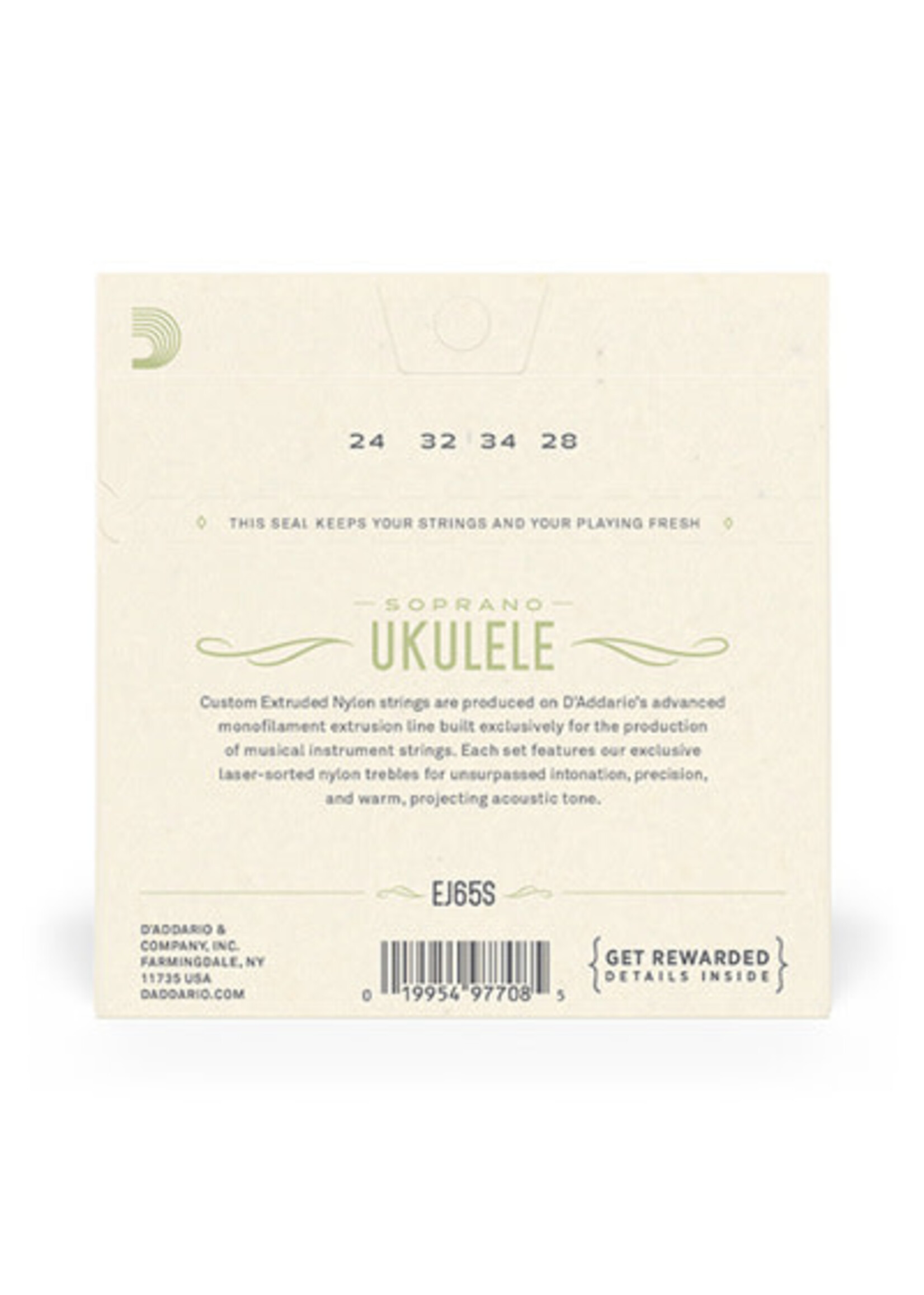 D'Addario D'Addario Ukulele Strings Clear Nylon Soprano EJ65S