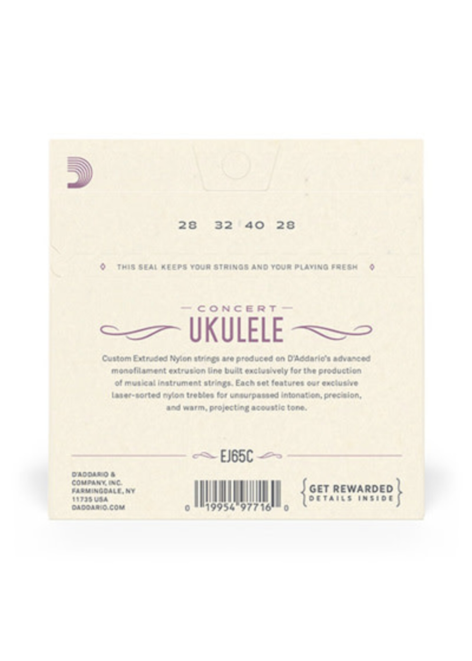 D'Addario D'Addario Ukulele Strings Nylon Concert EJ65C