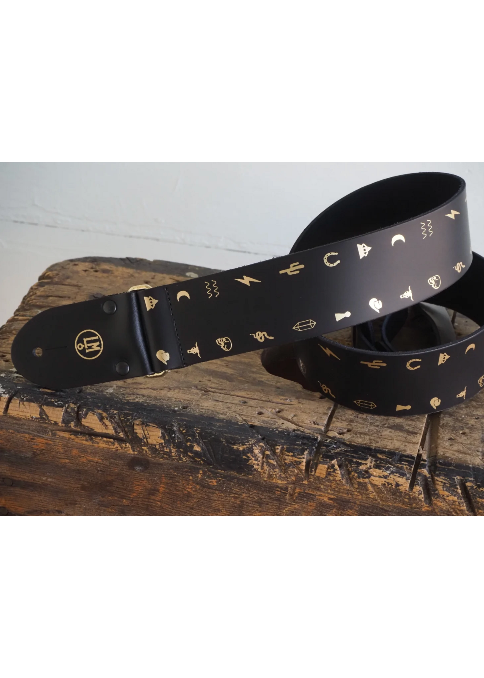 LM Guitar Straps LM Strap Cosmic Country Black, Gold