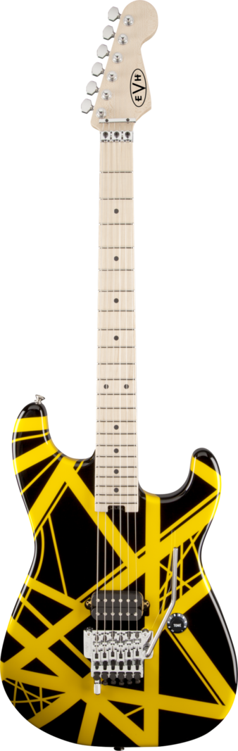 EVH Striped Series Black with Yellow Stripes - Fuller's Guitar