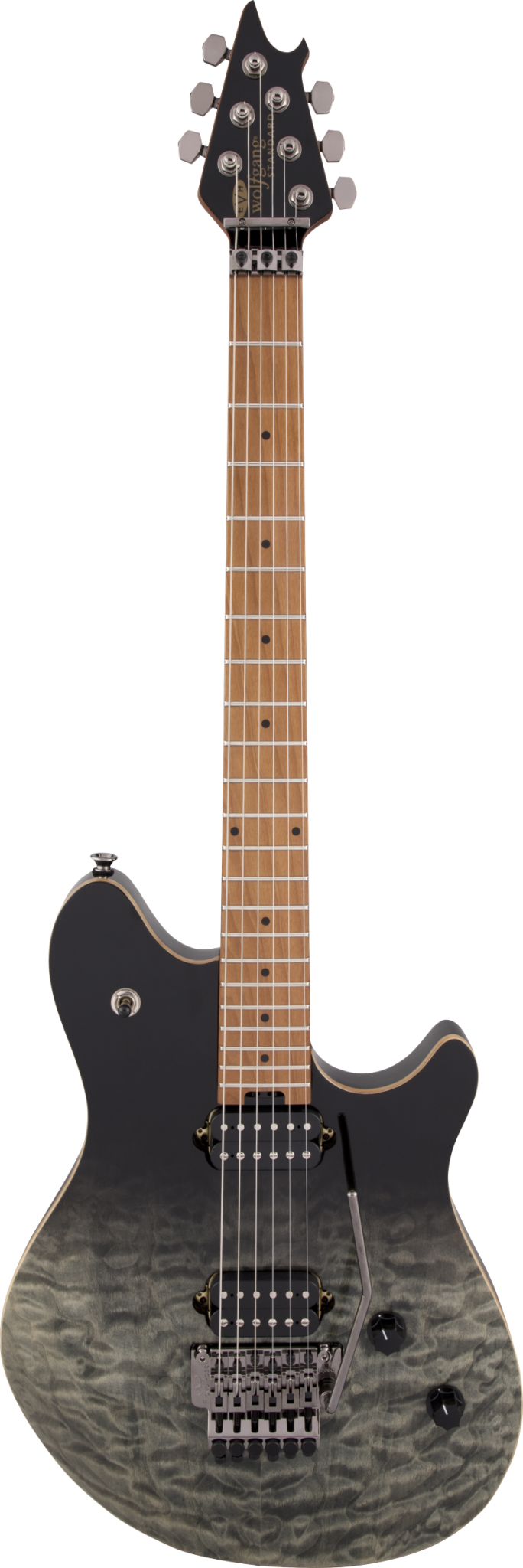 EVH Wolfgang® WG Standard QM, Baked Maple Fingerboard, Black Fade