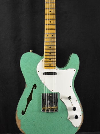 Fender Fender Custom Shop '60s Custom Telecaster Thinline Relic Aged Seafoam Green Sparkle