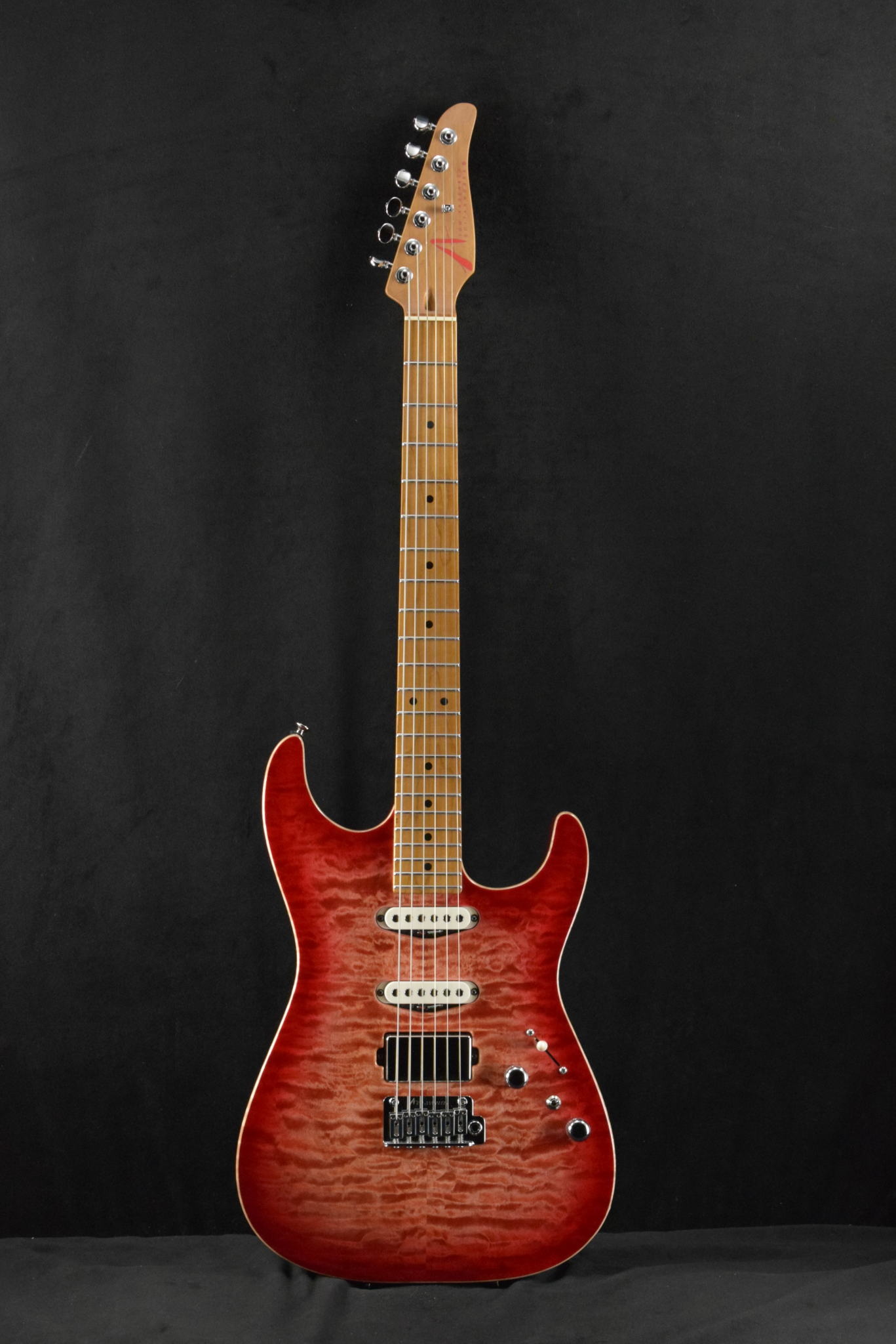 Tom Anderson Drop Top Natural Red Burst with Binding - Fuller's Guitar
