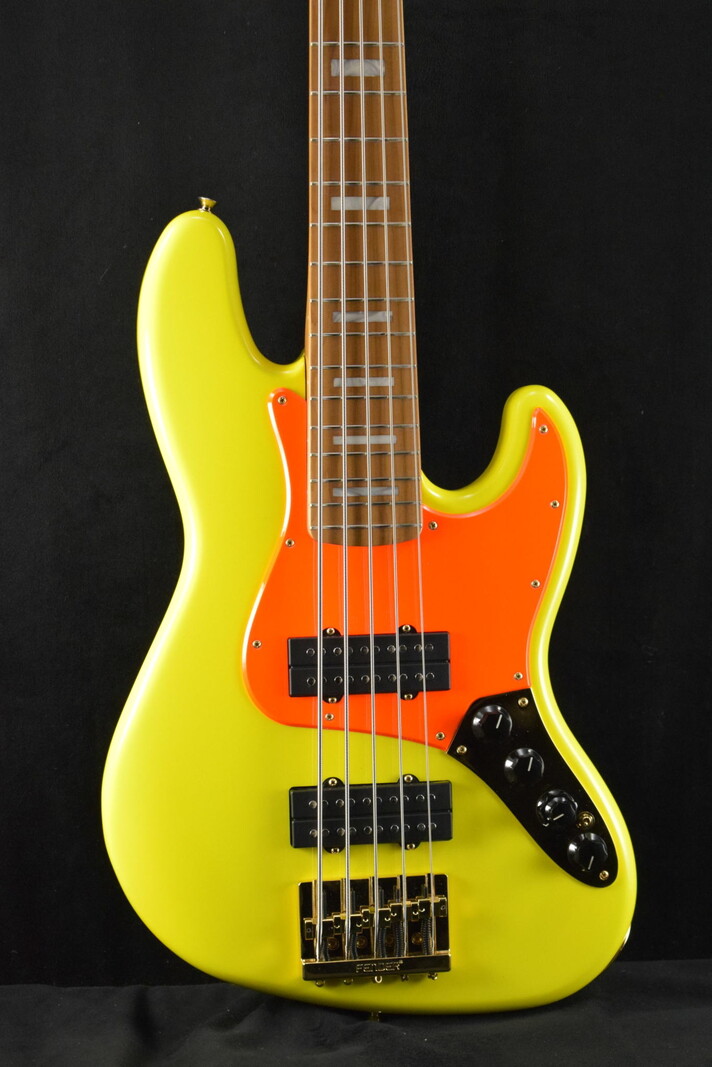 Fender Fender MonoNeon Jazz Bass V Neon Yellow Maple Fingerboard