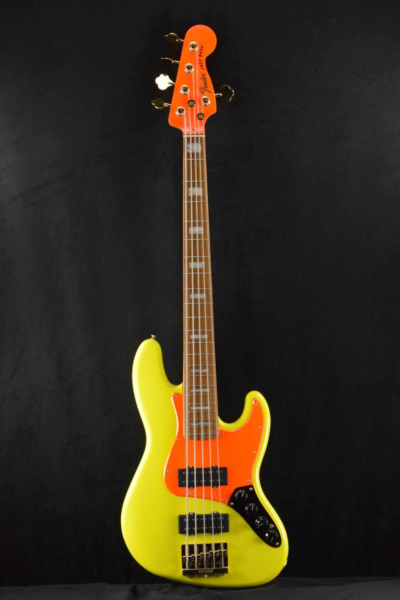 Fender MonoNeon Jazz Bass V Neon Yellow Maple Fingerboard