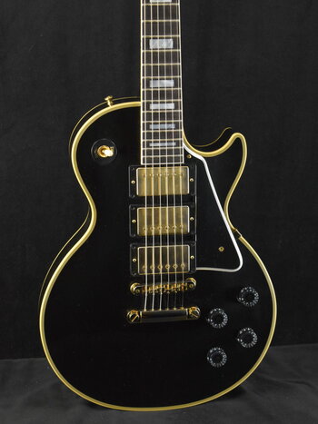 Gibson Gibson Custom Shop Les Paul Custom Chambered Body Slim Neck 3 Pickup Ebony VOS GH