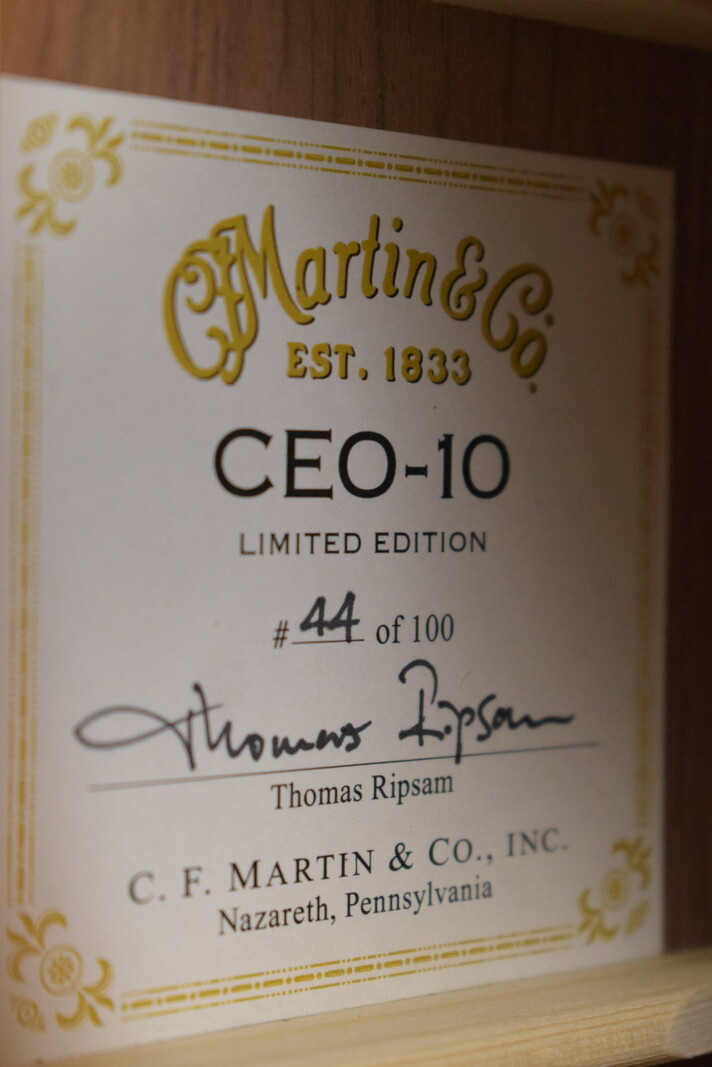 Martin Martin CEO-10 Limited Edition 000 14-Fret Guatemalan Rosewood 1933 Ambertone