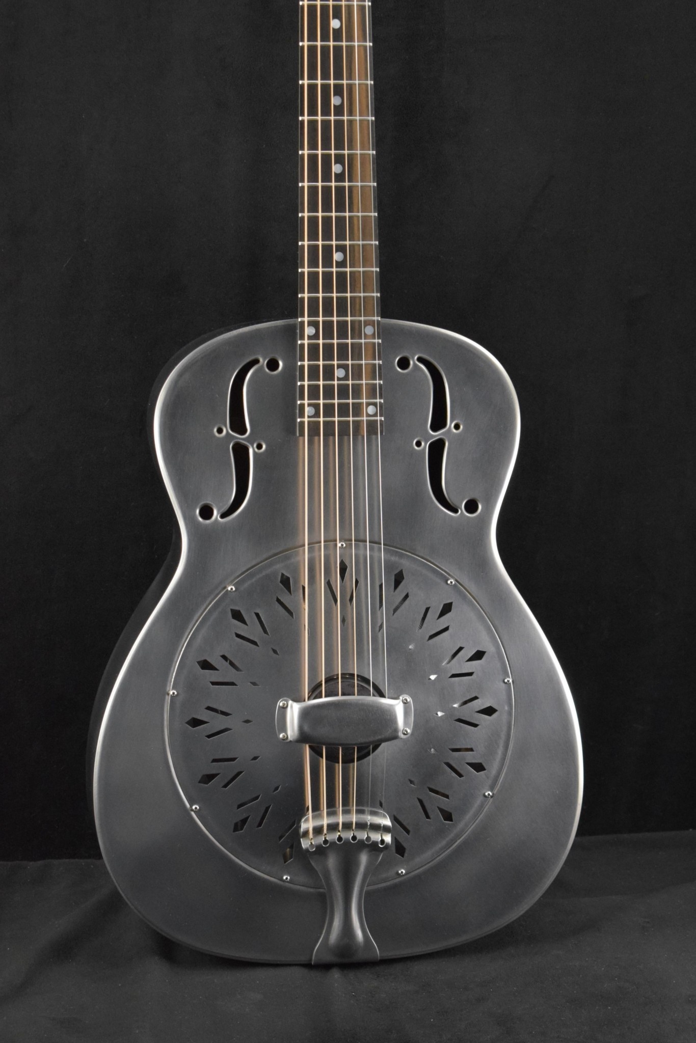 National National Raw Steel 14-Fret Resonator with Chicken Foot Cover Plate