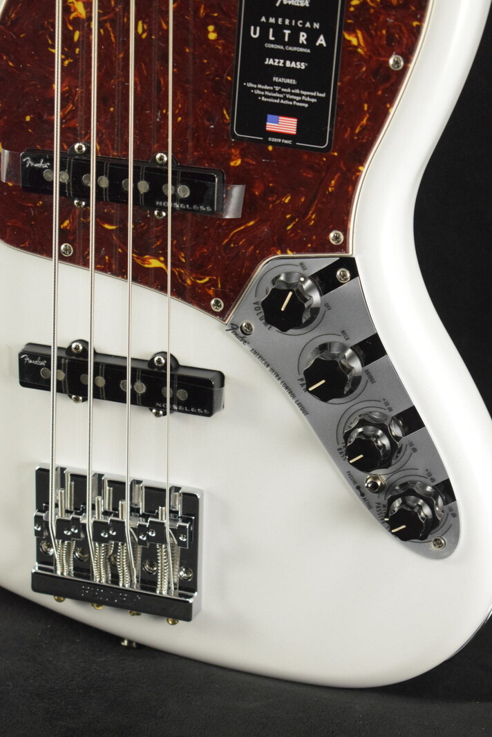 Fender Fender American Ultra Jazz Bass Arctic Pearl Rosewood Fingerboard