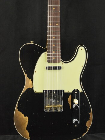 Fender Fender 1960 Telecaster Custom Heavy Relic Aged Black 3A Rosewood Fingerboard