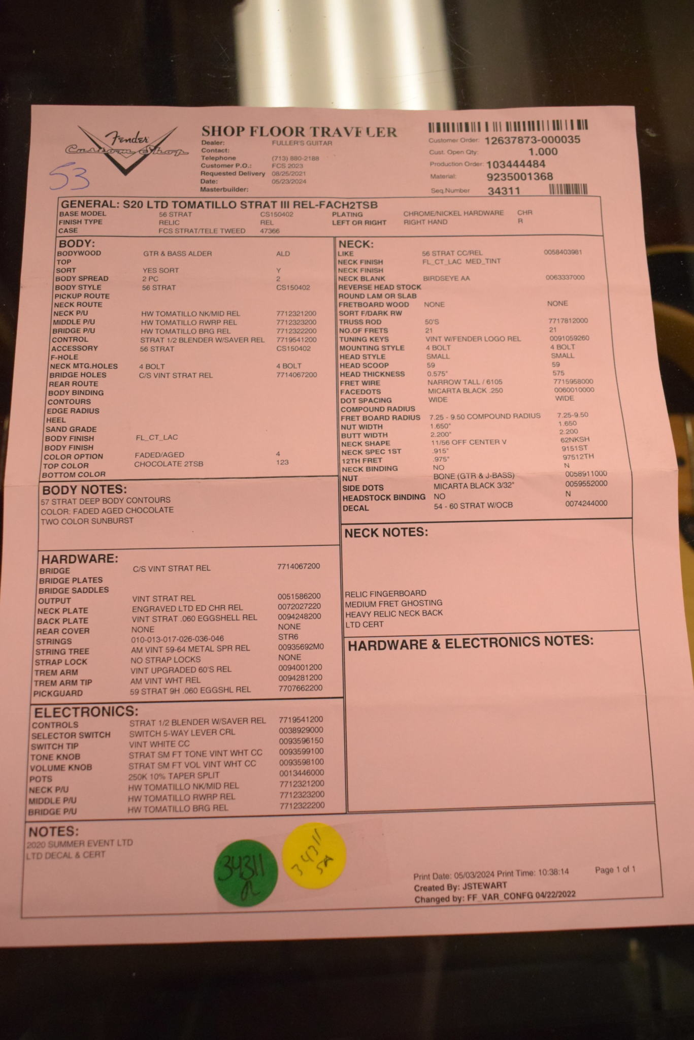 Fender Fender Tomatillo Stratocaster III Relic - Faded Aged Chocolate 2 Color Sunburst