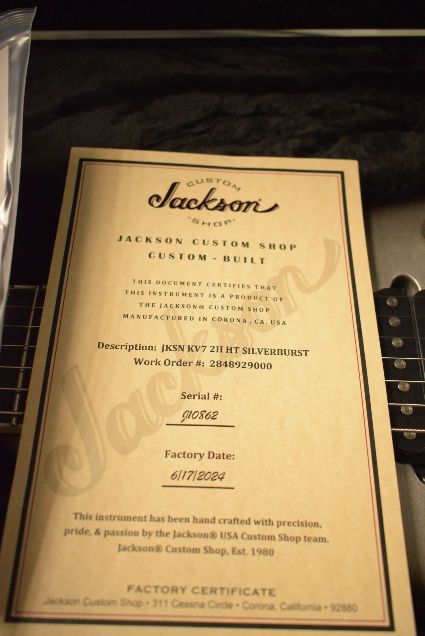 Jackson Jackson Custom Shop USA Special Edition King V 7 String Silverburst