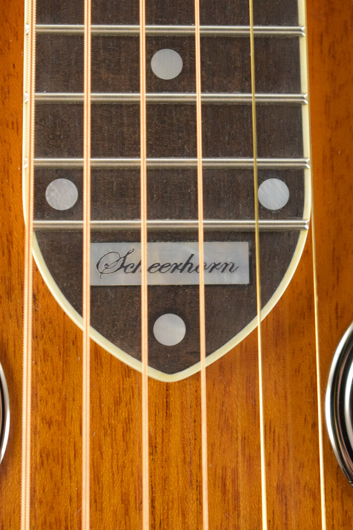 National National Scheerhorn L-Body Square Neck Honduras Mahogany High Gloss Finish