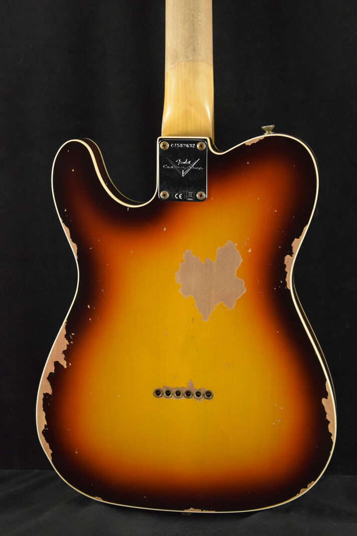 Fender Fender 1960 Telecaster Custom Heavy Relic Super Faded Aged Chocolate 3-Color Sunburst 3A Rosewood Fingerboard