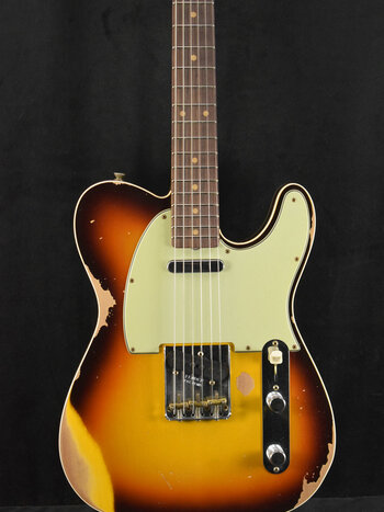 Fender Fender 1960 Telecaster Custom Heavy Relic Super Faded Aged Chocolate 3-Color Sunburst 3A Rosewood Fingerboard
