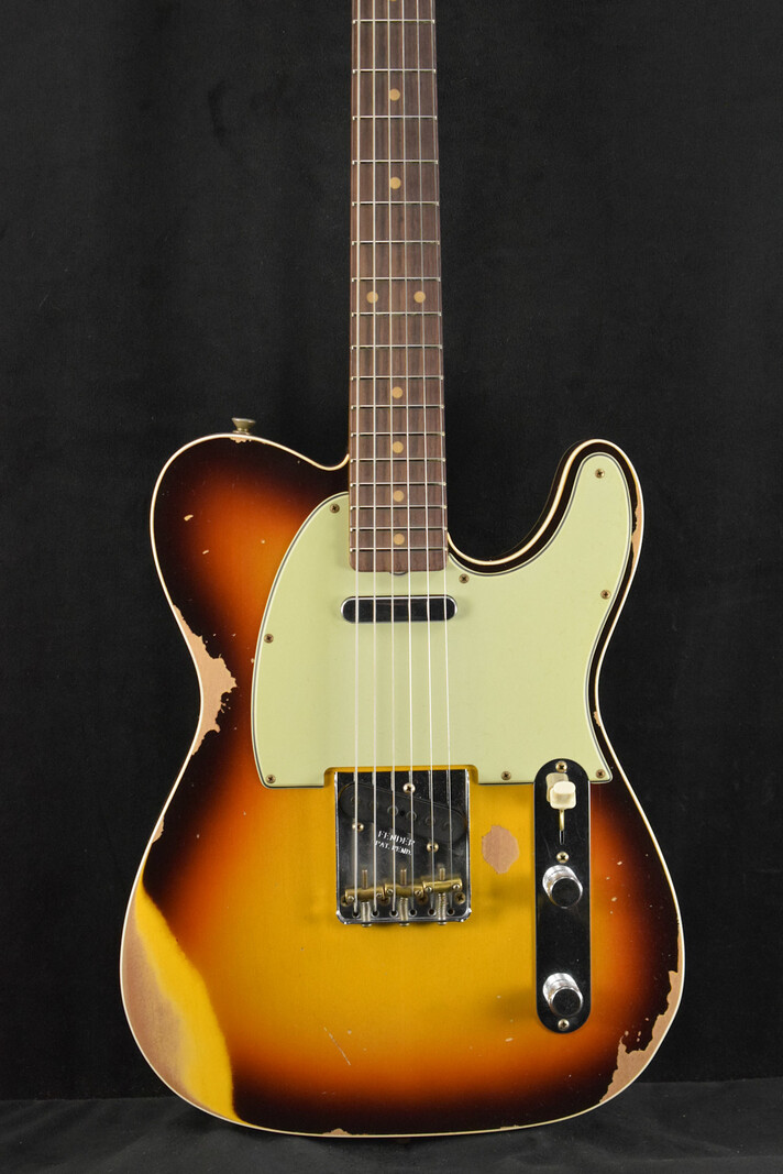 Fender Fender 1960 Telecaster Custom Heavy Relic Super Faded Aged Chocolate 3-Color Sunburst 3A Rosewood Fingerboard