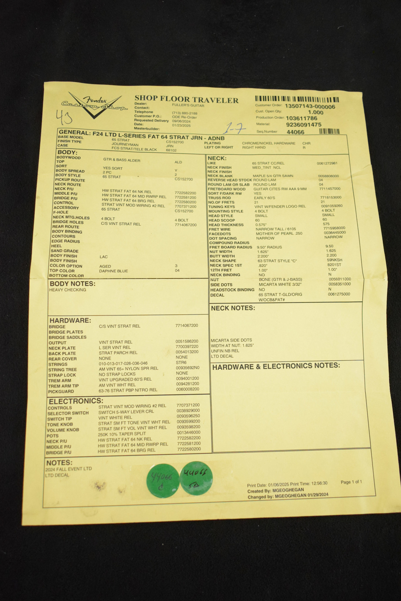 Fender Fender Limited Edition Fat '64 Stratocaster Journeyman Relic Aged Daphne Blue 3A Rosewood Fingerboard