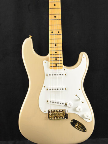 Fender Fender 1955 Stratocaster DLX Closet Classic with Gold Hardware - Faded Aged Dirty White Blonde