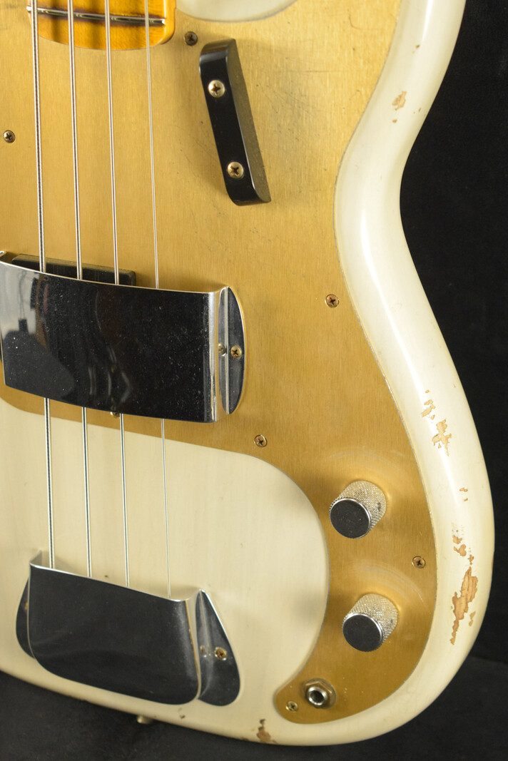 Fender Fender Limited Edition P-Jazz Bass Relic Aged White Blonde 1-Piece Quartersawn Maple Neck Fingerboard