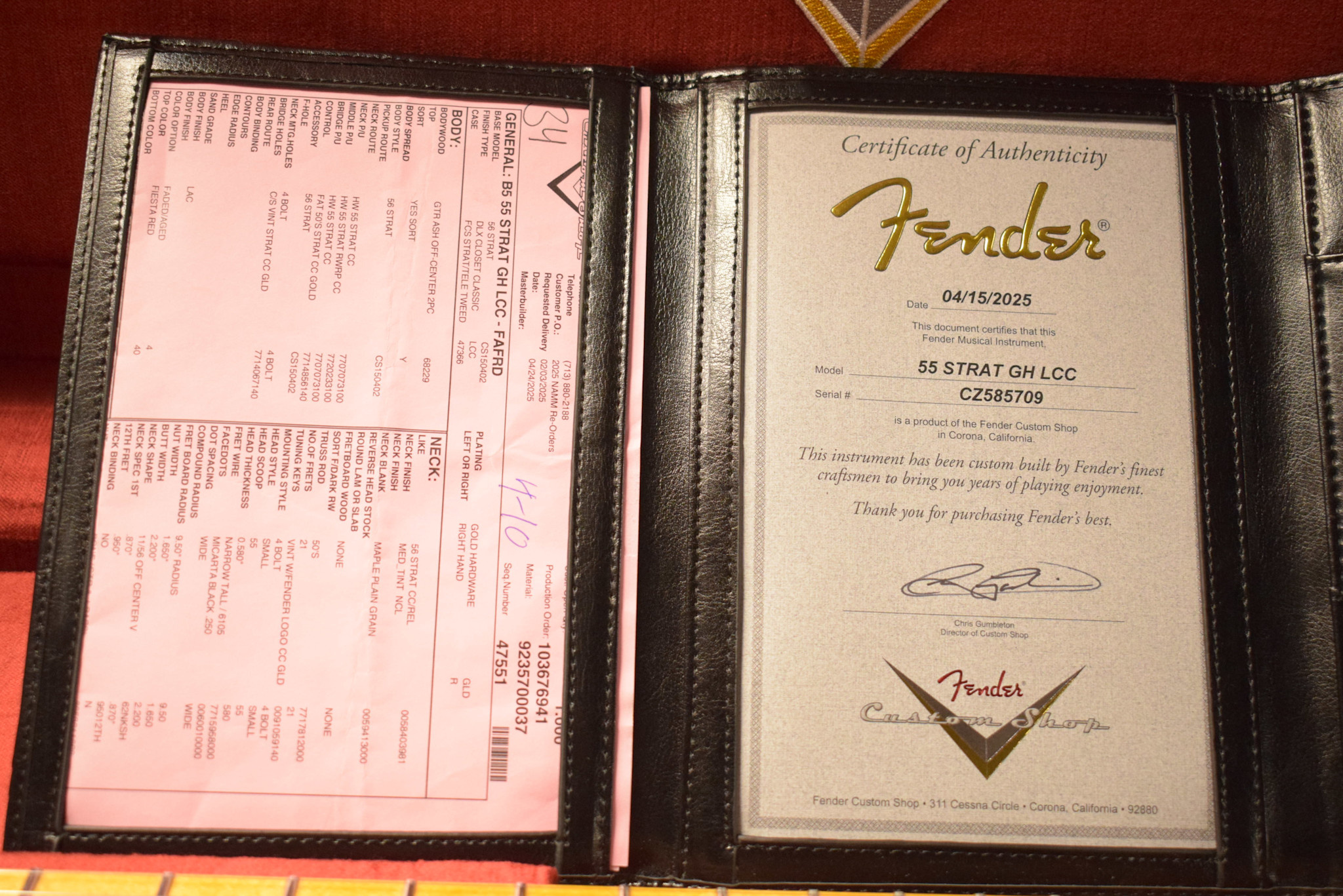 Fender Fender 1955 Stratocaster DLX Closet Classic with Gold Hardware - Faded Aged Fiesta Red