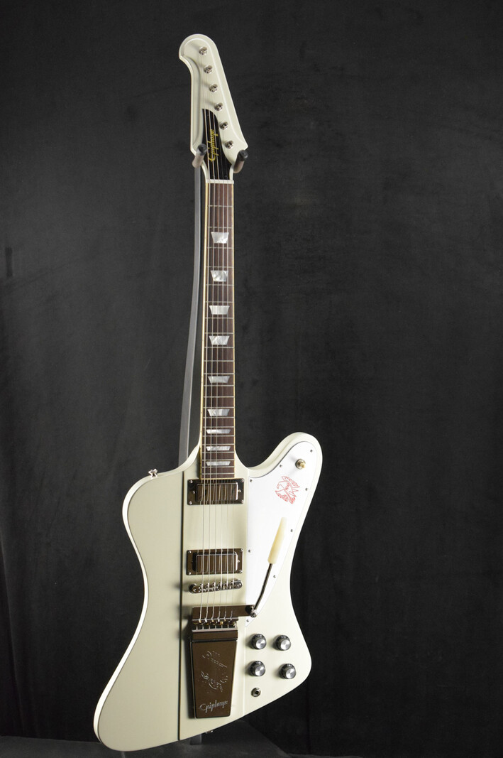 Epiphone Epiphone Inspired by Gibson Custom 1963 Firebird V Reissue With Maestro Vibrola Polaris White