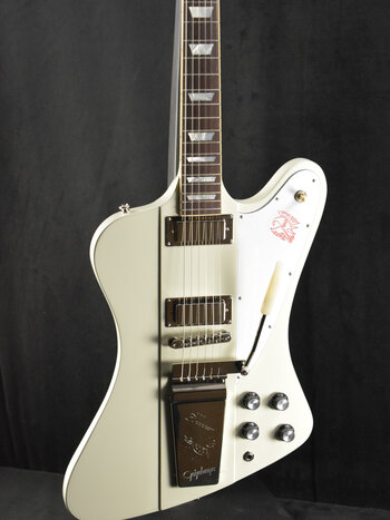 Epiphone Epiphone Inspired by Gibson Custom 1963 Firebird V Reissue With Maestro Vibrola Polaris White