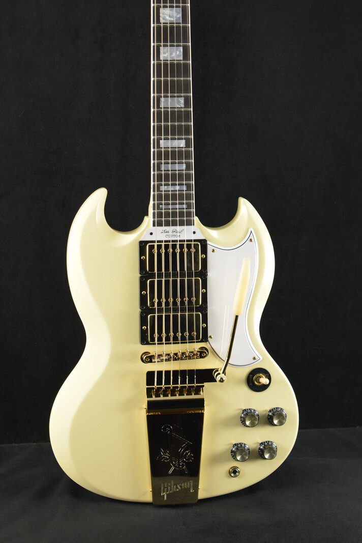 Gibson Gibson Custom Shop 1963 Les Paul SG Custom Reissue with Maestro Vibrola Classic White