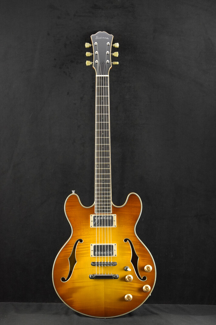 Eastman Eastman T184MX-GB All Solid Carved Series 14" Thinline Goldburst Truetone Gloss