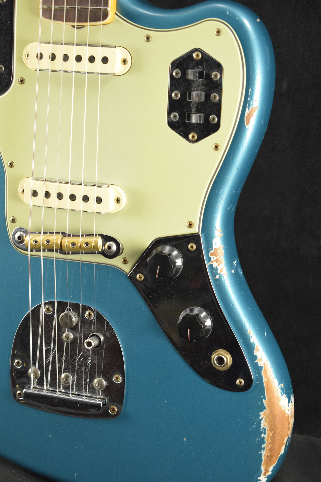 Fender Fender Custom Shop 1965 Jaguar Heavy Relic Faded Ocean Turquoise Rosewood Fingerboard